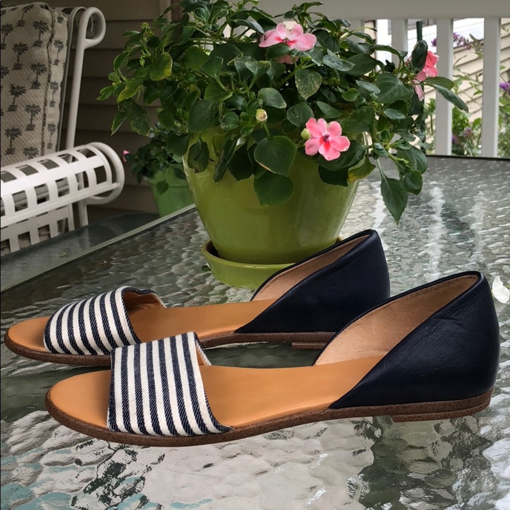 J Crew navy/white striped slides - Picture 2 of 6